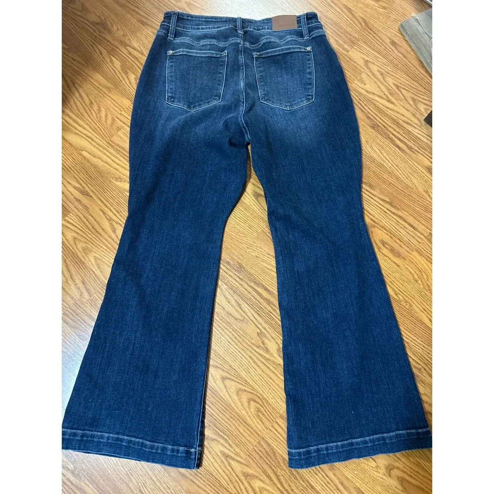 Judy Blue Flare Jeans Womens 18W Dark Wash Stretch Denim JB82637DK-CO-PL - Picture 5 of 6